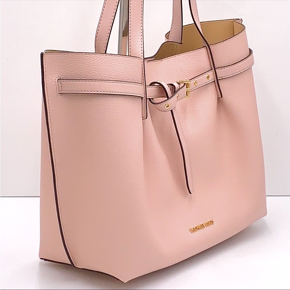 NWT MICHAEL KORS EMILIA LARGE EAST WEST TOTE BAG POWDER BLUSH COLOR - Picture 5 of 11